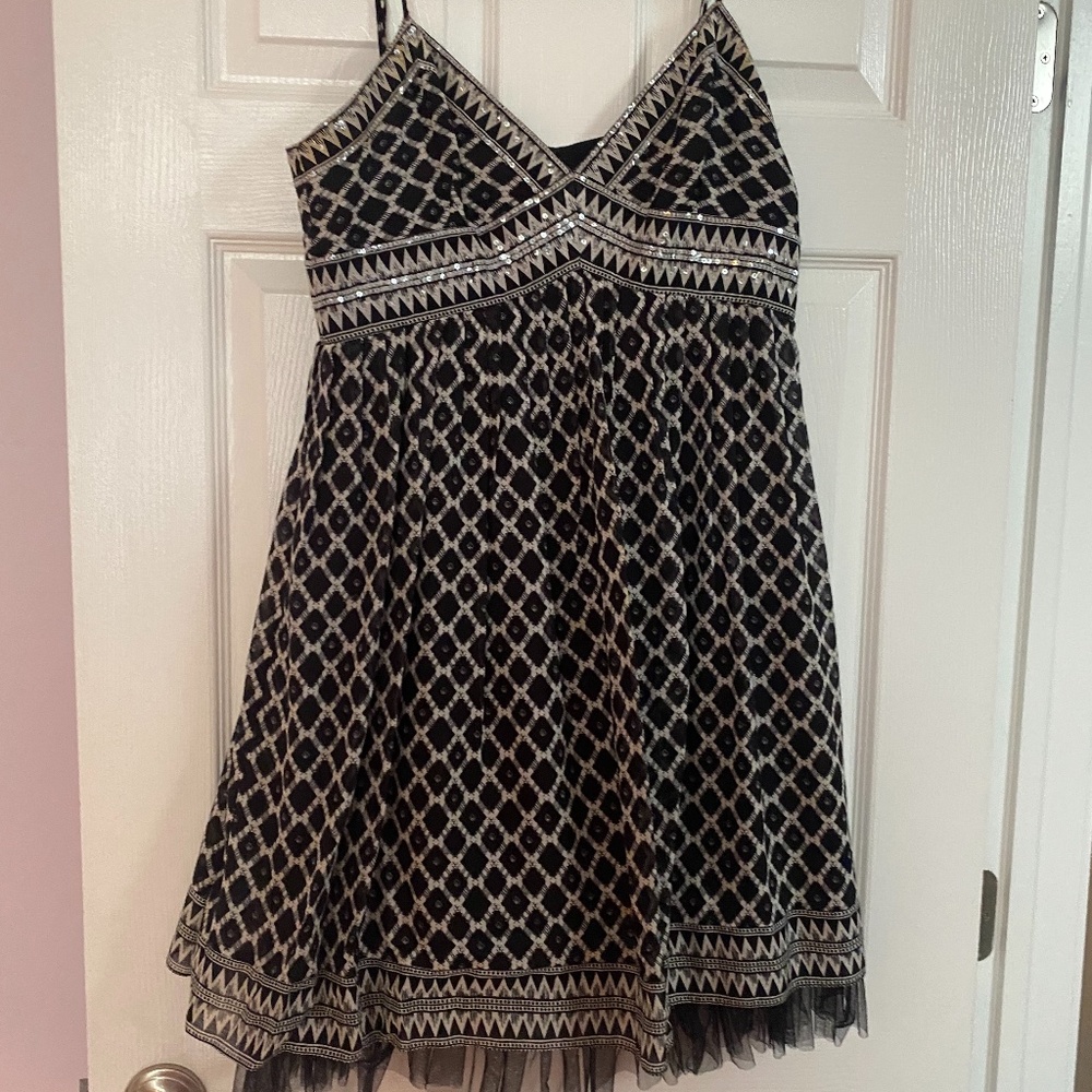 BCBG Black and White Cocktail Dress